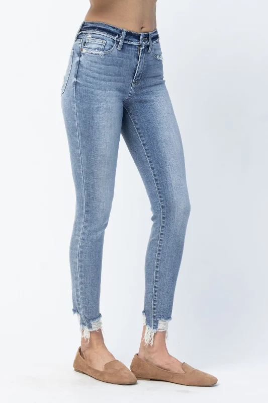 Judy Blue - Mid Rise Released Waistband Skinny