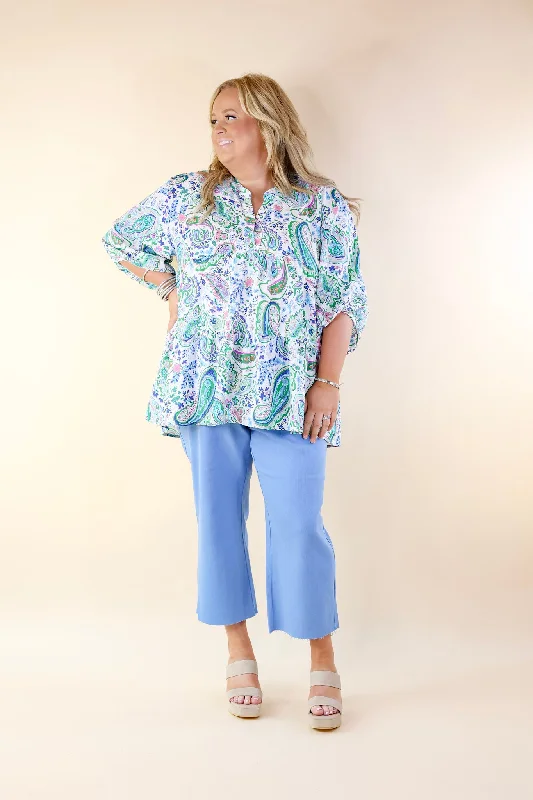 Judy Blue | Sign Me Up Tummy Control Cropped Wide Leg Jeans in Sky Blue