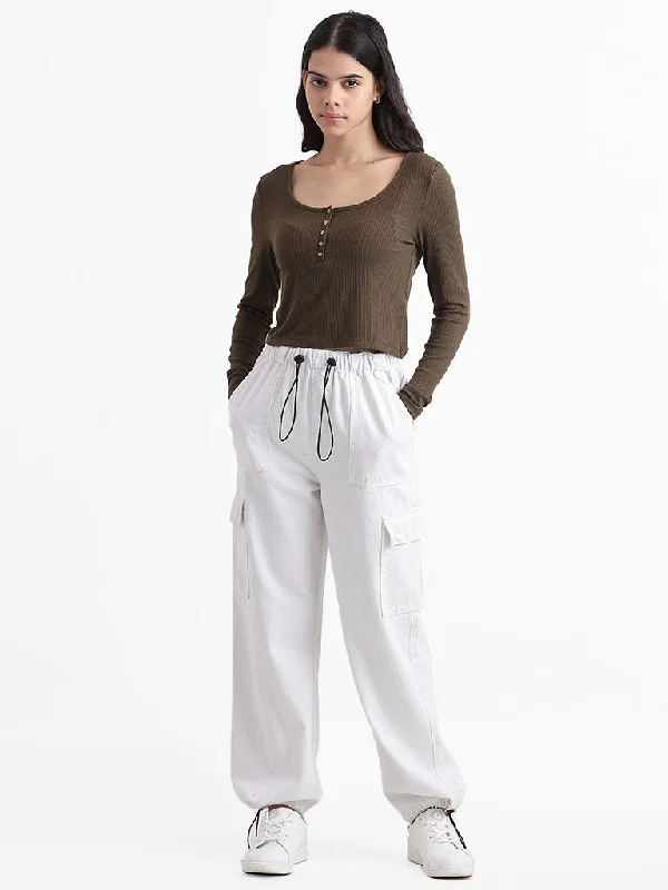 Nuon White Relaxed - Fit Mid - Rise Jeans