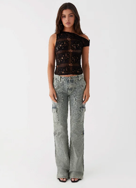 Zephee Flare Jeans - Washed Denim