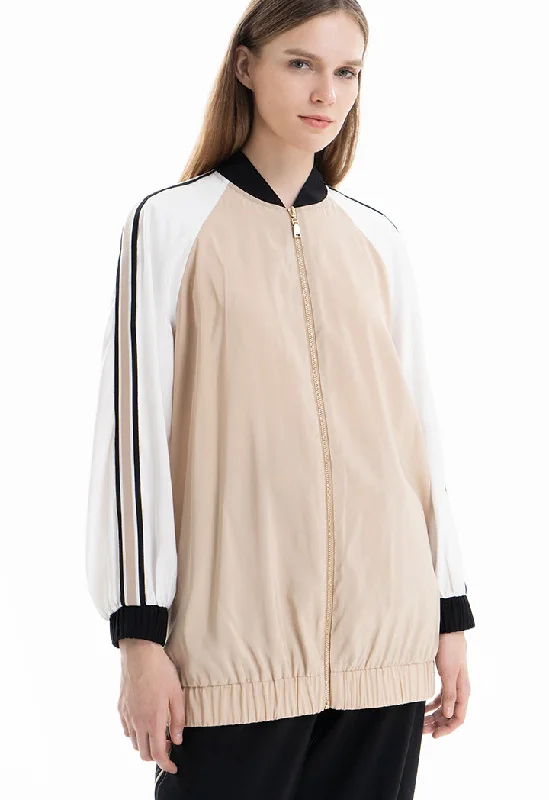 Contreast Jersey Zipped Jacket