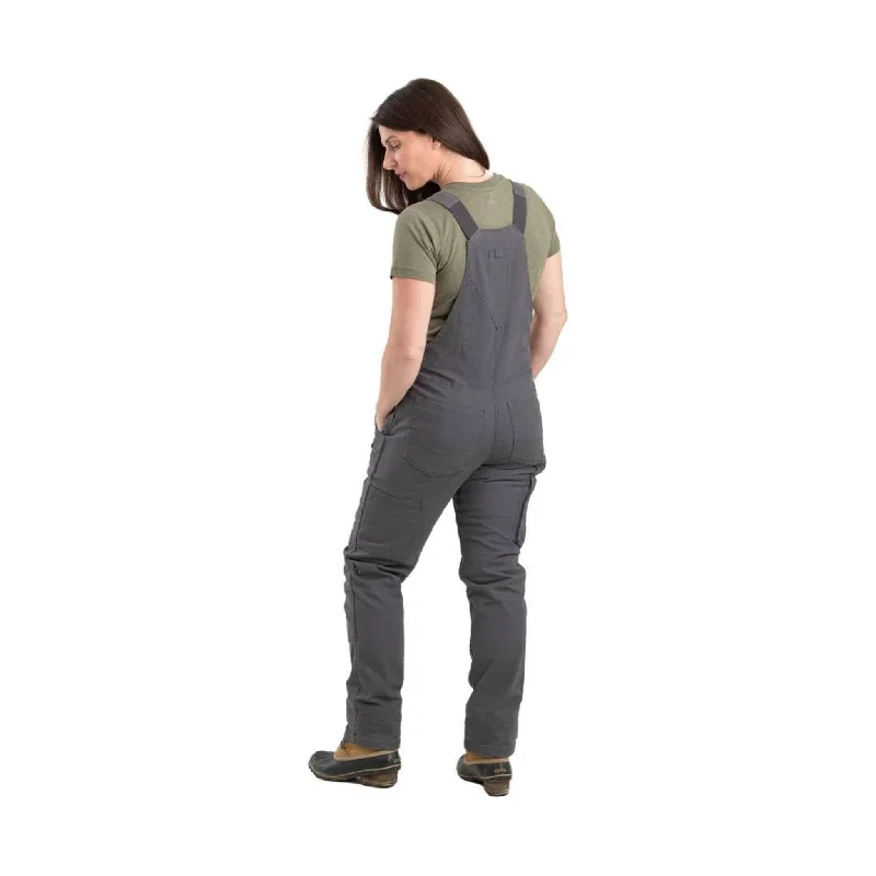 Berne Women's Unlined Stretch Duck Bib Overalls - Titanium