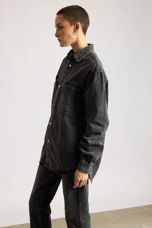 Denim Blank Tag Shacket