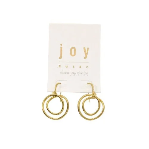 Gold Double Loop Fishhook Earrings