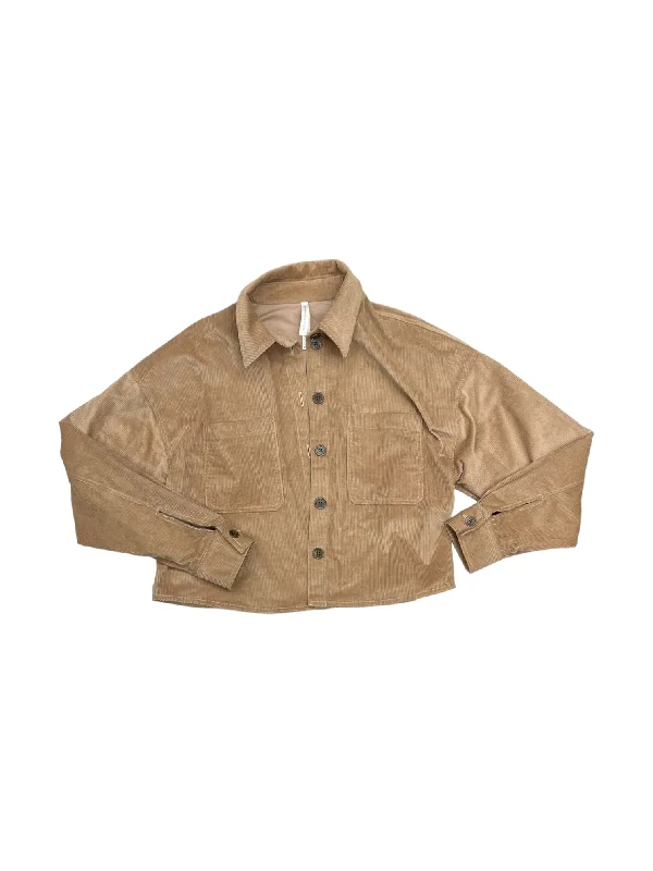 Jacket Shirt By Babaton In Tan, Size: M