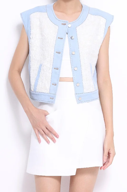 Kaia Sequins Denim Vest