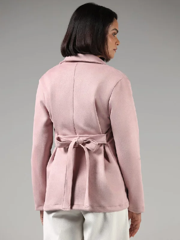 LOV Pink Tie-Up Suede Jacket