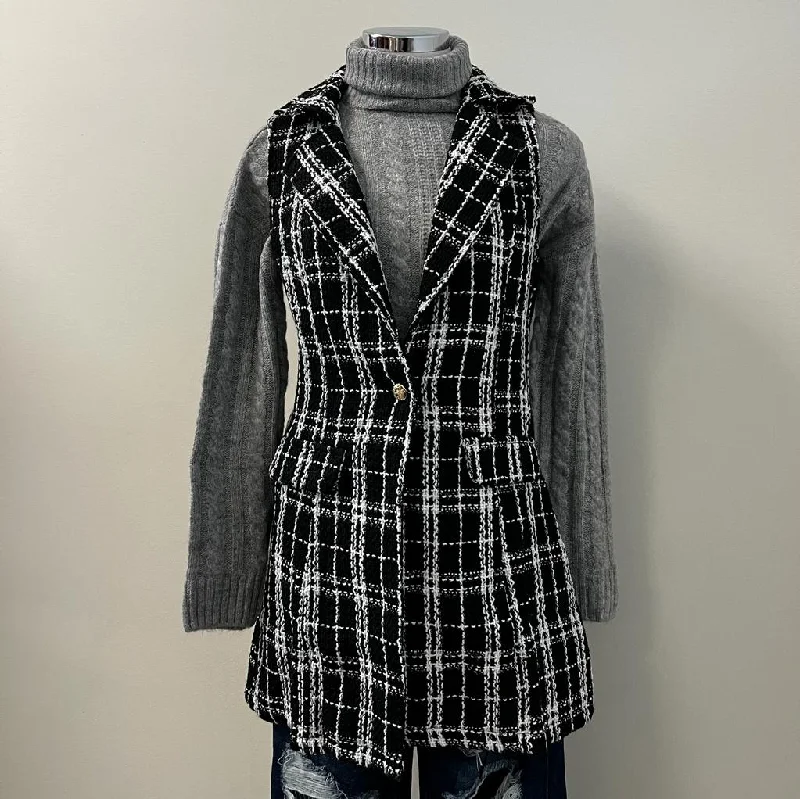 Mila Plaid Tweed Wrap Vest