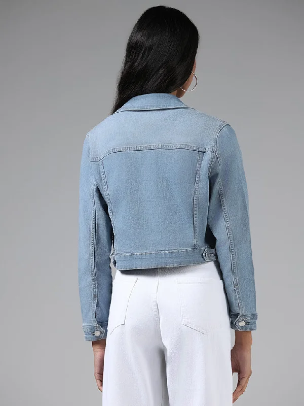 Nuon Light Blue Denim Cropped Jacket