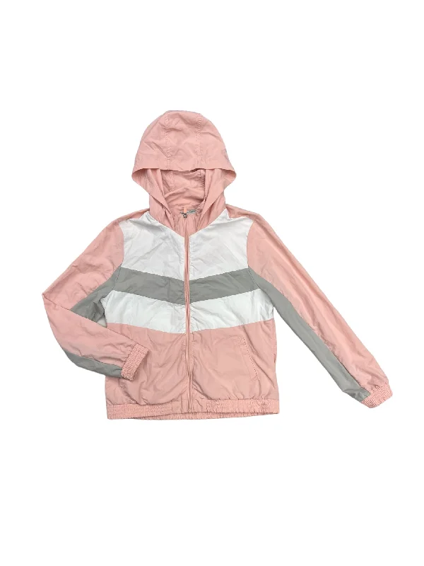 Pink & White Jacket Windbreaker Ashley, Size M