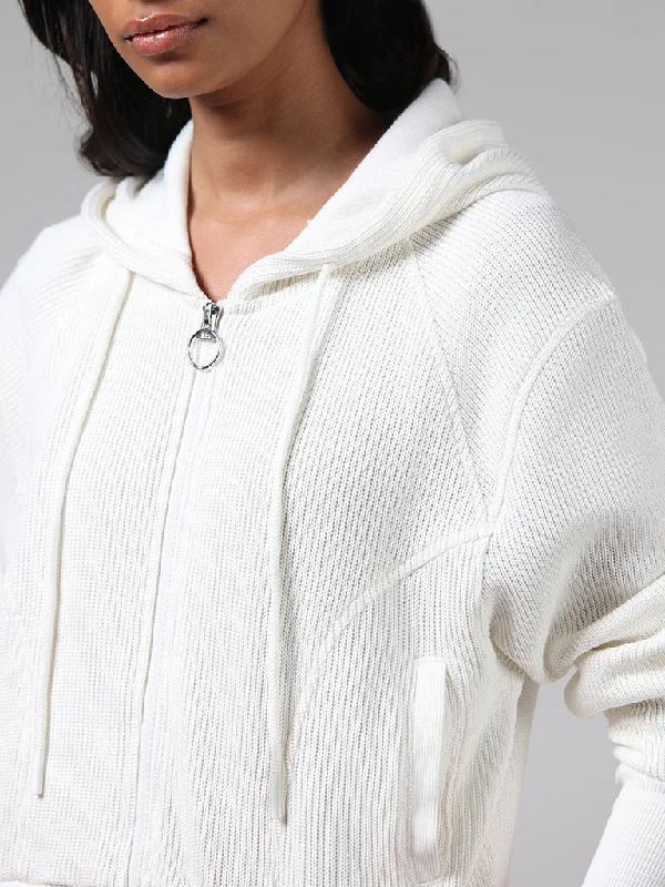 Studiofit White Hoodie Jacket