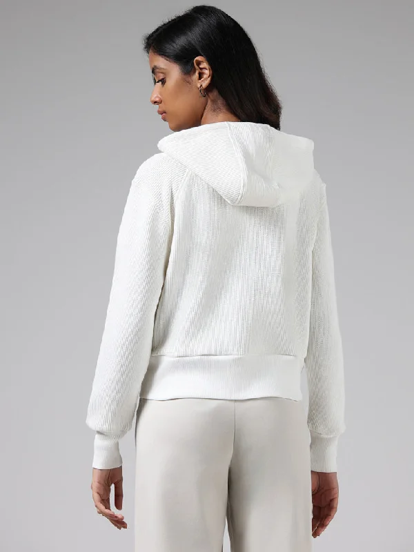 Studiofit White Hoodie Jacket