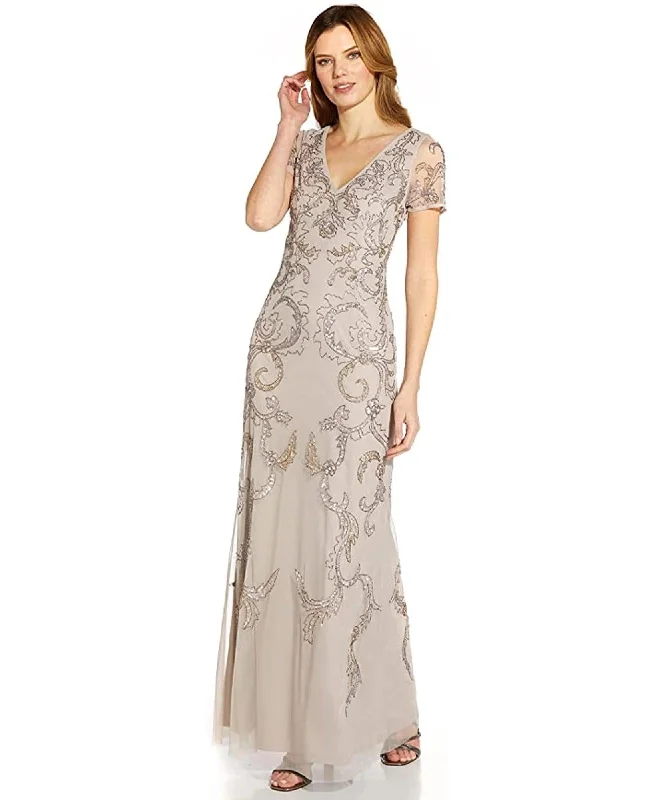 Limited Time Offer!Adrianna Papell AP1E209163 W Long Formal Beaded Dress