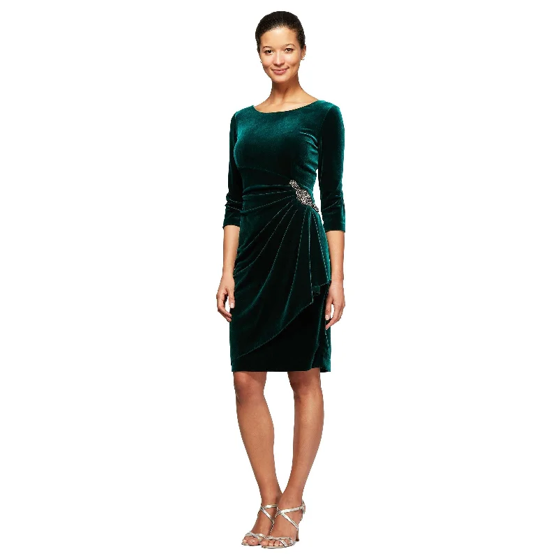 Best Deals Just for You!Alex Evenings AE1915268 Short Velvet Cocktail Dress