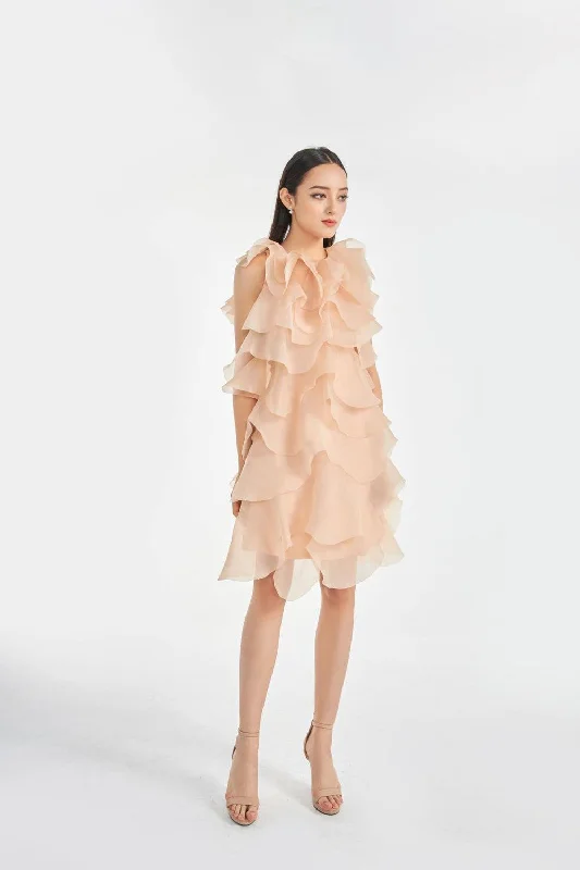 Seasonal Sale – Shop Now!Hailey Layered Sleeveless Organza Knee-length Dress