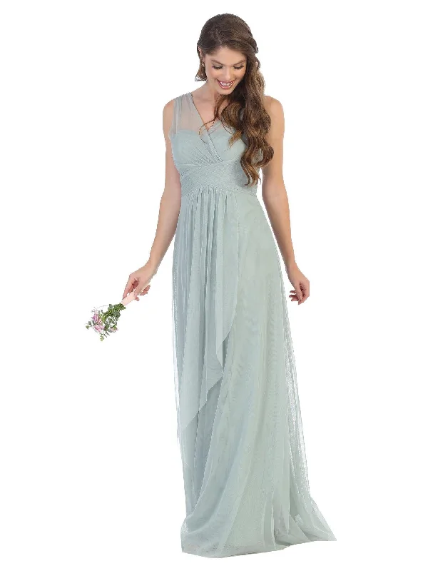 Best Price of the Season!Long Formal Bridesmaids Sleeveless Tulle Dress Sale