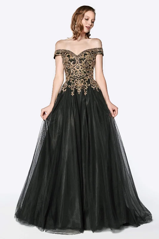 The Best Deals Won’t Wait!Cinderella Divine KV1032 Long Off The Shoulder Prom Dress Formal Ball Gown