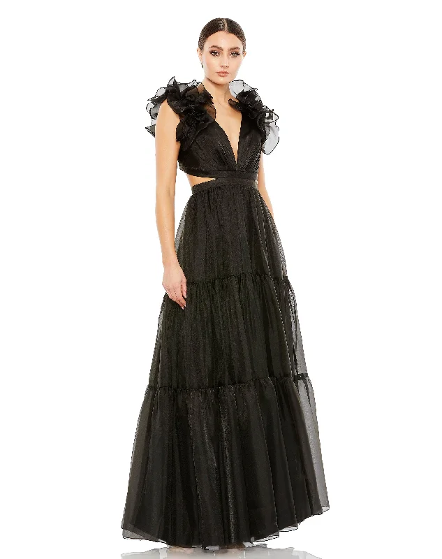 Savings You Can’t Ignore!Mac Duggal 49528 Long Cap Sleeve Formal Dress