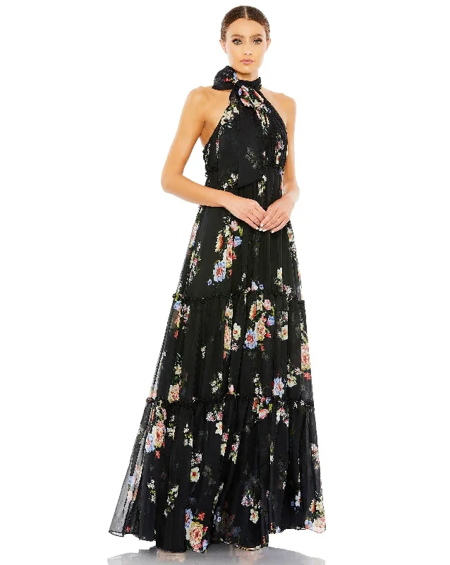 Special Offer – Act Fast!Mac Duggal 55814 Long Floral Halter Formal Dress