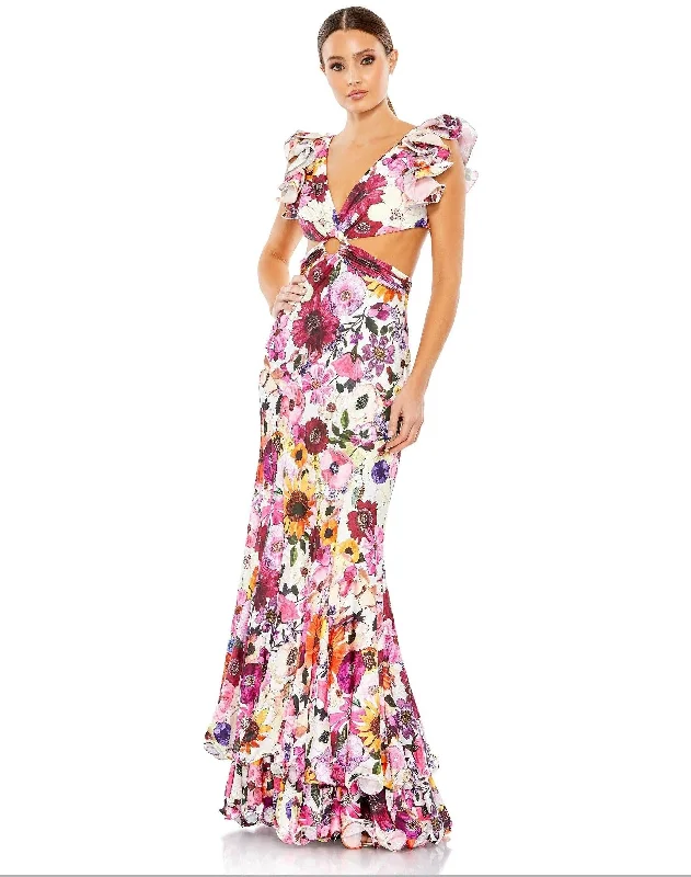 Limited-Time Price Drop!Mac Duggal 68107 Long Floral Print Formal Prom Gown