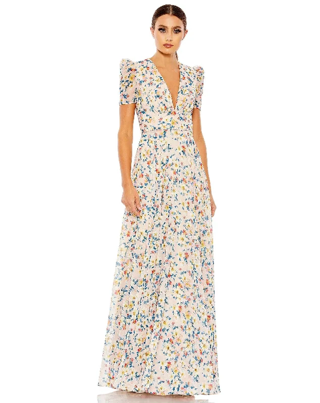 Your Shopping Wish, Our Discount Command!Mac Duggal 55642 Long Formal Floral Print Dress