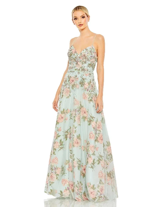 Your Exclusive Offer Awaits!Mac Duggal 70129 Long Formal Floral Print Prom Gown