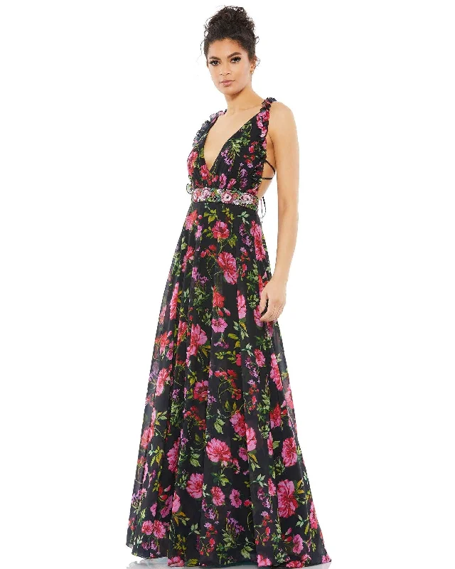 Act Fast – Limited Time Savings!Mac Duggal 9156 Long Formal Floral Print Prom Gown