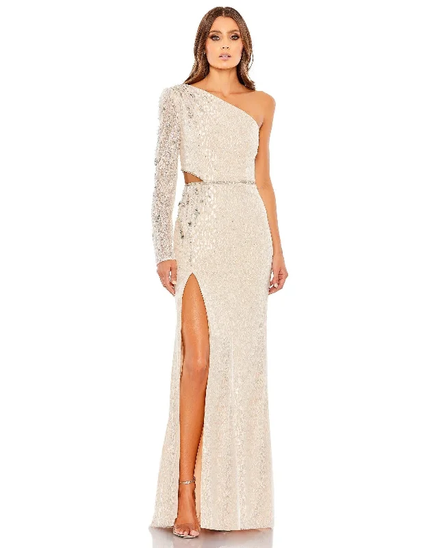 Time to Snag a Bargain!Mac Duggal 11306 Long Formal One Shoulder Lace Gown