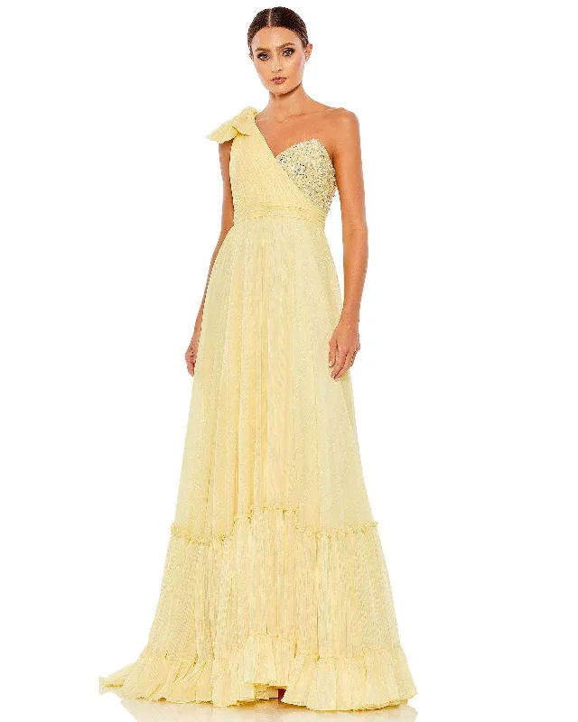 Exclusive Savings This Week!Mac Duggal 68095 Long Formal One Shoulder Prom Gown