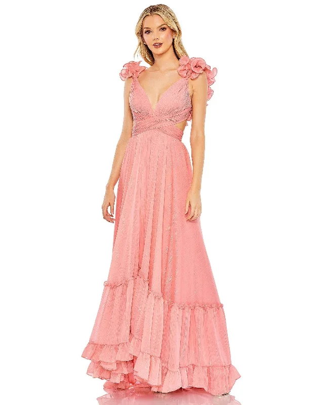 Save Up to 50% Off!Mac Duggal 68094 Long Formal Pleated Chiffon Gown