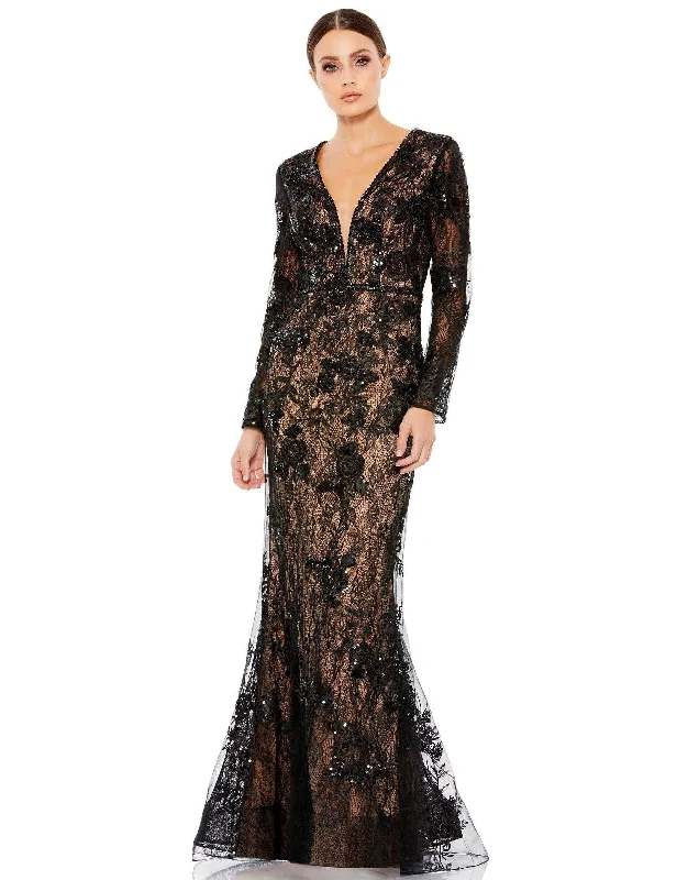 One Day Only – Huge Savings!Mac Duggal 79351 Long Sleeve Formal Evening Gown