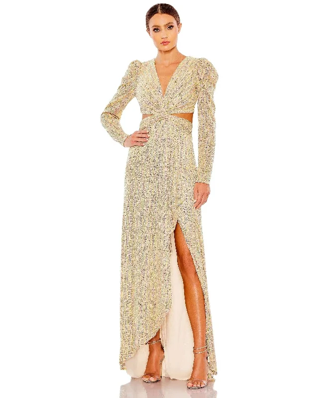 Biggest Sale of the Season!Mac Duggal 27050 Long Sleeve Formal Prom Gown