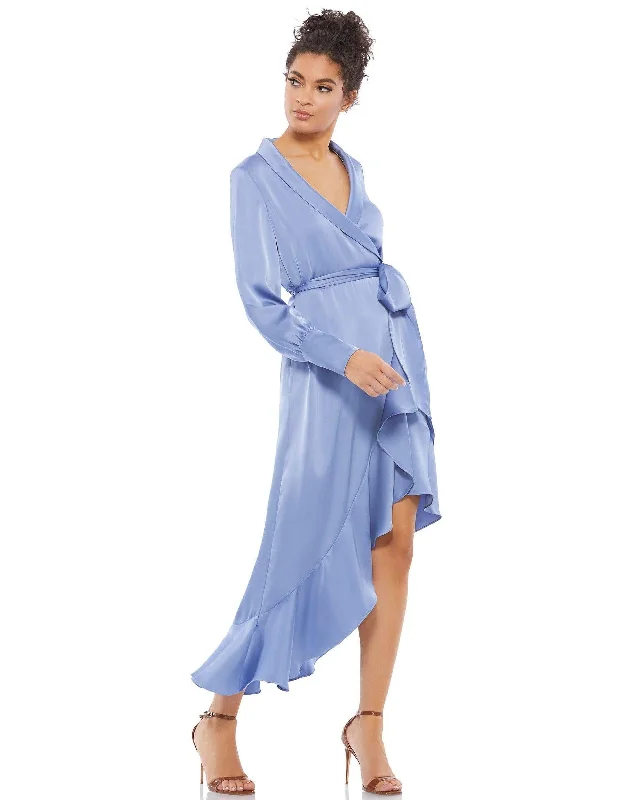 Save More Than Ever!Mac Duggal 12506 Long Sleeve High Low Chiffon Dress