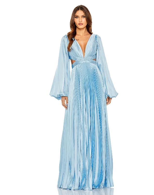 Biggest Sale of the Season!Mac Duggal 26737 Long Sleeve Pleated Formal Dress