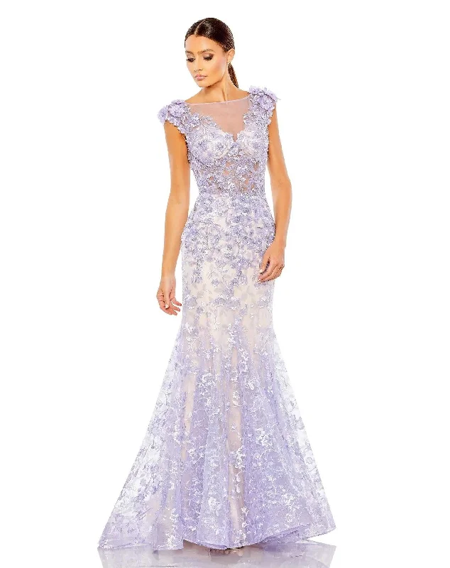 New Discounts Just Dropped!Mac Duggal 79357 Prom Long Formal Cap Sleeve Dress