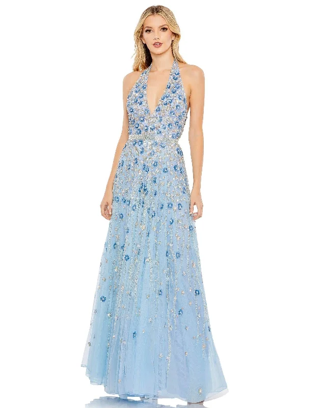 Unlock Huge Savings Now!Mac Duggal 5654 Prom Long Halter Beaded Formal Gown