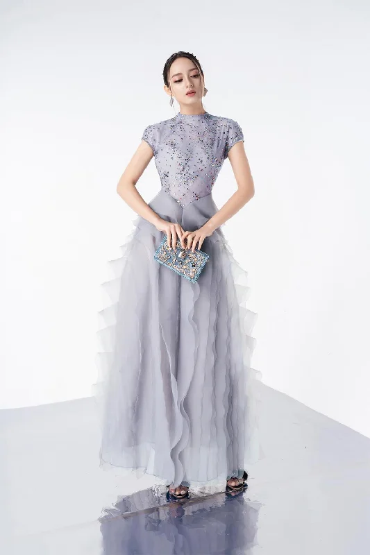 Savings You Can’t Ignore!Madden A-line Ruffle Layer Organza Maxi Dress