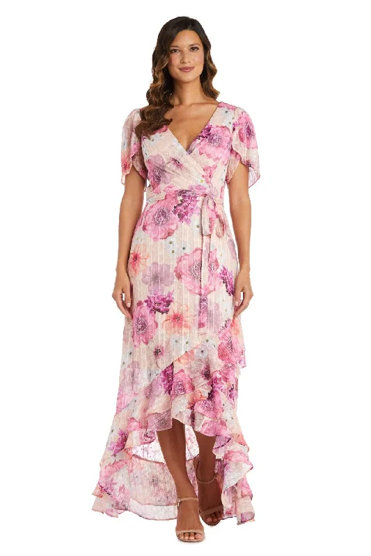 One Click Away from Big Savings!Nightway High Low Floral Petite Dress 22138P