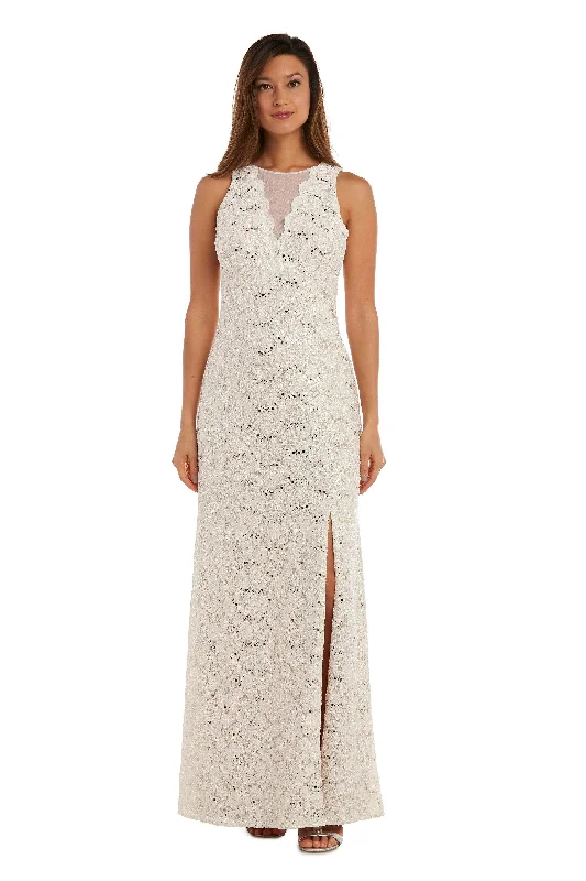 Exclusive Offers You’ll Love!Nightway Long Formal Glitter Lace Petite Gown 21547P