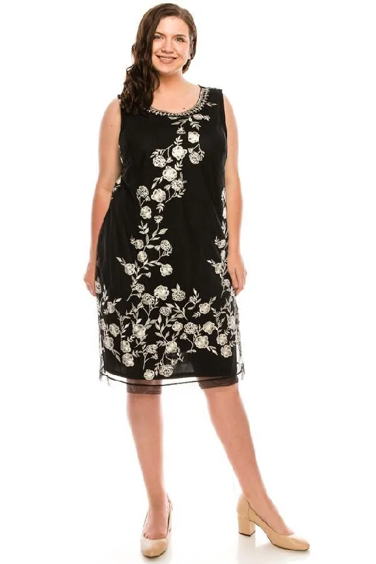 Your Exclusive Offer Awaits!SD Collection Short Floral Beaded Dress