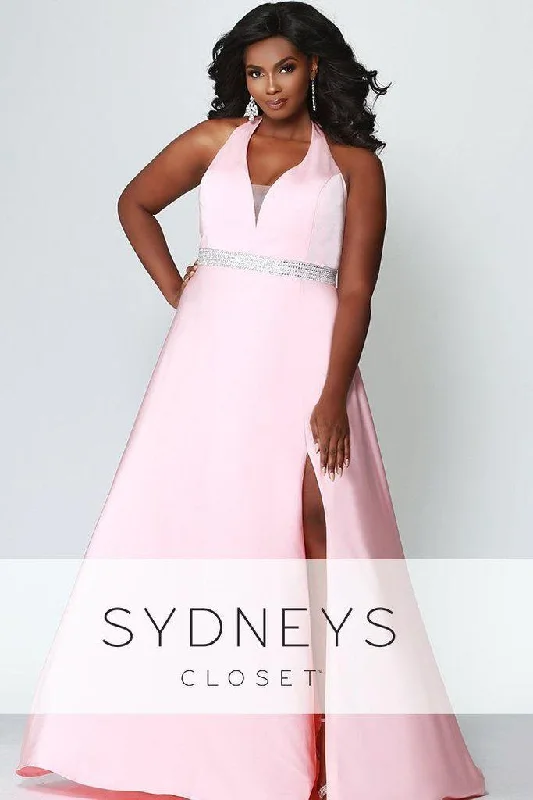 One Click Away from Big Savings!Sydneys Closet Long Halter Prom Plus Size Dress