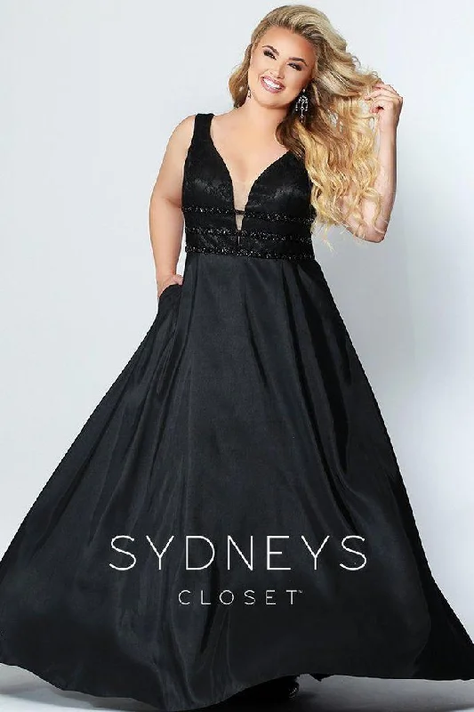 Price Drop Alert!Sydneys Closet Long Satin Sleveeless Plus Size Prom Dress