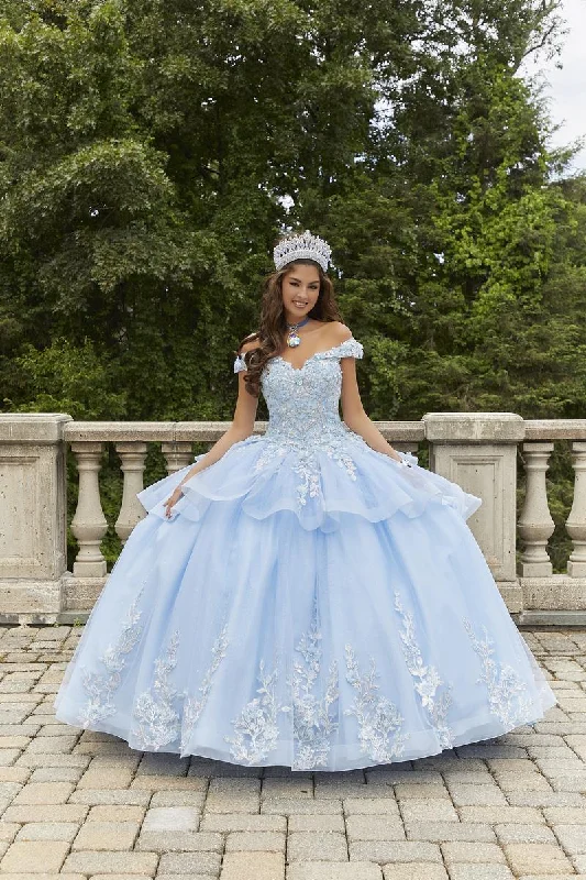 One Click Away from Big Savings!Vizcaya by Morilee Off Shoulder Lace Quince Dress 89409