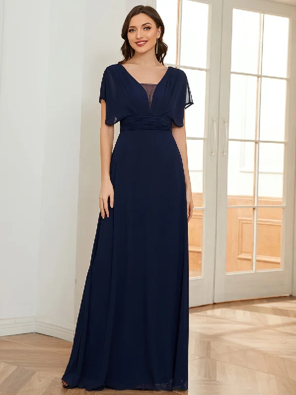 Biggest Sale of the Season!Women's A-Line Empire Waist Maxi Chiffon Evening Dress