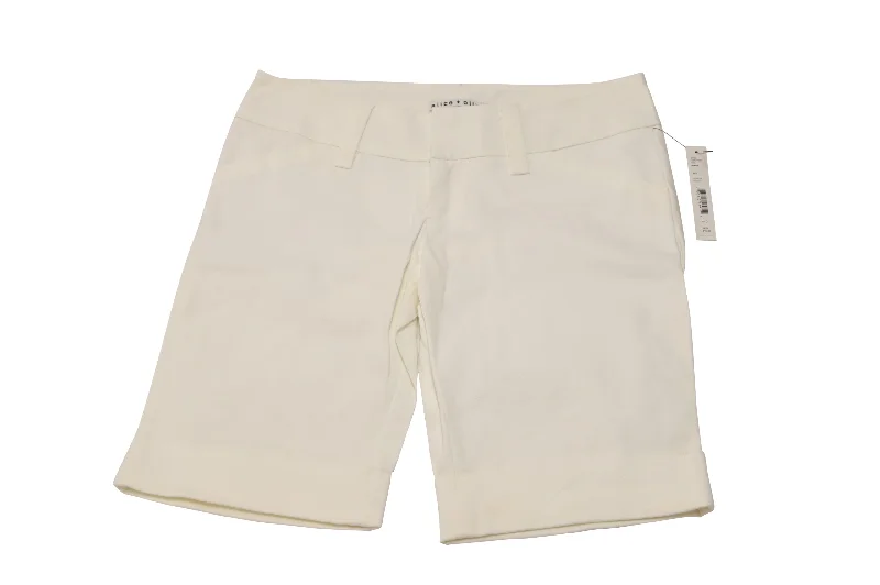 Best Deals Just for You!Alice + Olivia Cuffed Bermuda Shorts in White Cotton