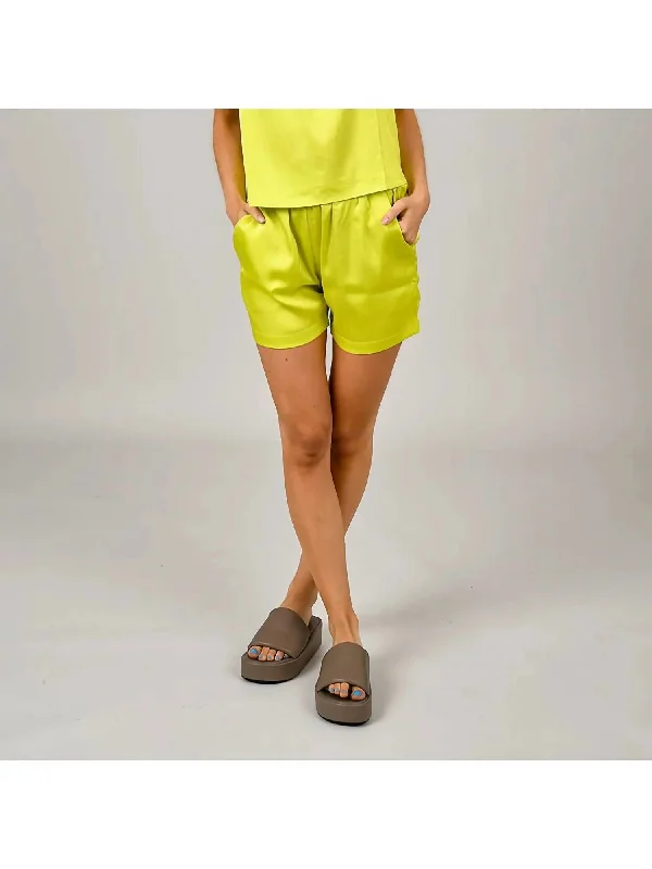 Limited Deals, Unlimited Savings!Patti Pull-On Short W/ Slant Pocket In Sunny Lime