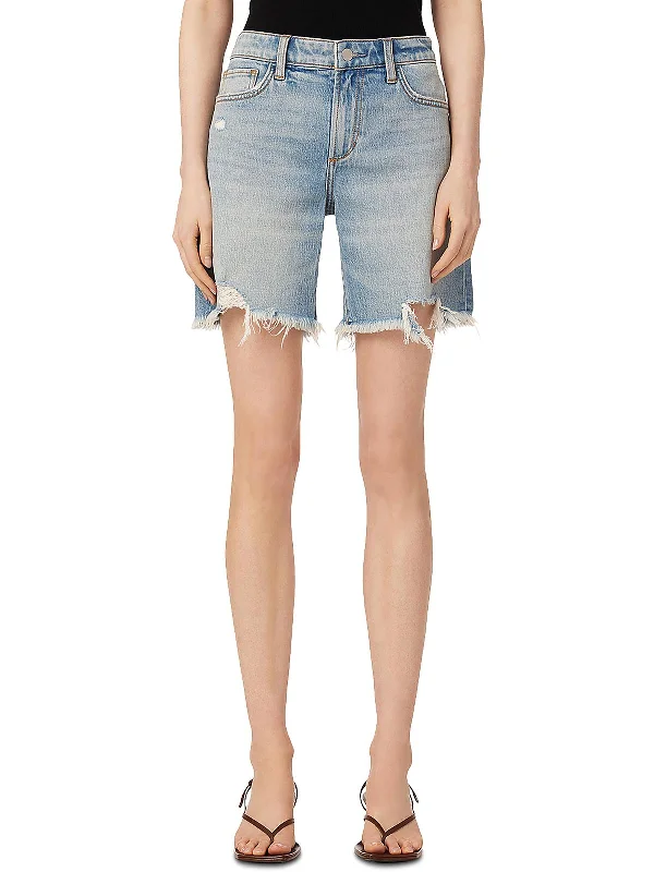 Save More with Every Purchase!The 7" Lara Womens Denim Distressed Bermuda Shorts