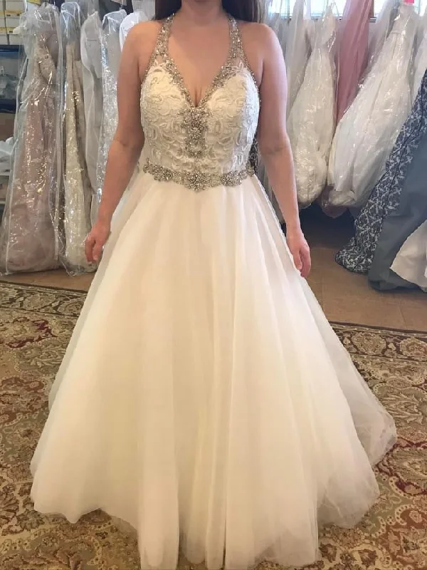 Your Favorite Sale is Back!Mori Lee Beaded Sleeveless Halter Ball Gown RN21360