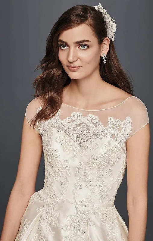 The Best Sale of the Year!Oleg Cassini Illusion Cap Sleeve