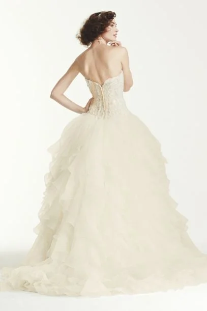 Shop Now and Save!Oleg Cassini Strapless Corset Ball Gown